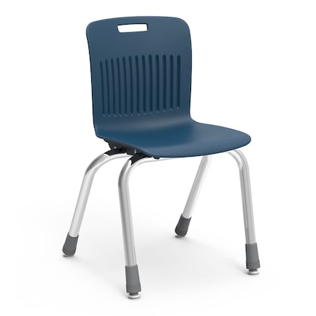 Virco Analogy Series 14" Classroom Chair, Kindergarten - 2nd Grade with Nylon Glides - Navy Seat AN14